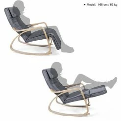 SONGMICS Fauteuil à Bascule, Rocking Chair, Avec Repose-Pied, Réglable En 5 Niveaux, Charge Max 150 Kg, Gris LYY11G -SONGMICS Soldes 4492857 3