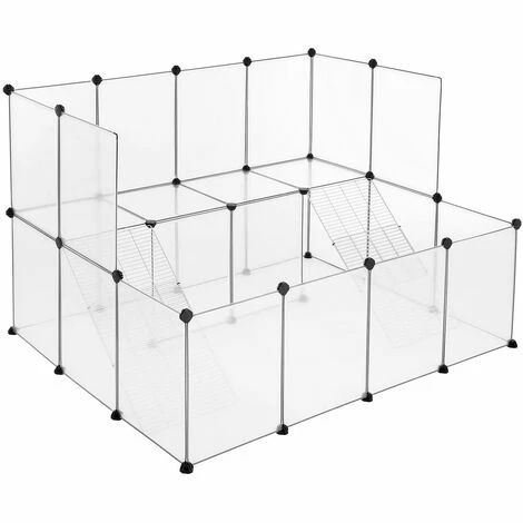 SONGMICS Enclos Pour Petit Animal, Clôture Modulable, Transparent LPC004W01 - Blanc 2 SONGMICS Enclos Pour Petit Animal, Clôture Modulable, Transparent LPC004W01 - Blanc