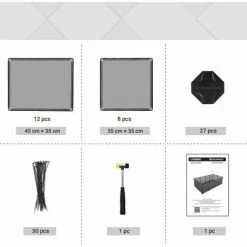 SONGMICS Enclos Pour Petits Animaux Avec Fond, Cage Modulable Pour Cochon D’Inde, Hamster, Lapin, Rongeur, Petits Animaux Domestiques, Gris LPC002G01 - Gris -SONGMICS Soldes 45295411 4