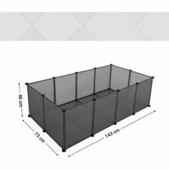 SONGMICS Enclos Pour Petits Animaux Avec Fond, Cage Modulable Pour Cochon D’Inde, Hamster, Lapin, Rongeur, Petits Animaux Domestiques, Gris LPC002G01 - Gris -SONGMICS Soldes 45295411 5