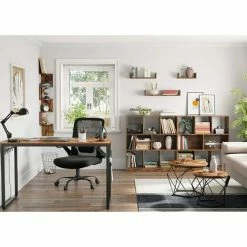 VASAGLE Tables Basses, Lot De 2, Tables D'appoint, Tables De Salon, Bouts De Canapé, Cadre En Acier Robuste, Pour Salon, Chambre, Style Industriel, Marron Rustique Et Noir Par SONGMICS LET040B01 - Marron Rustique Et Noir -SONGMICS Soldes 45295485 4