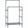 SONGMICS Portant à Vêtements Double Barre, Portemanteau, Penderie, Organisateur, En Métal, Avec étagère De Rangement à 2 Niveaux, Charge 55 Kg, Montage Facile, Gris RDR001G02 - Gris -SONGMICS Soldes 45295804 1