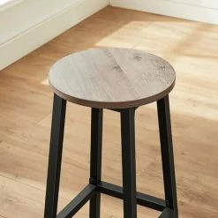 VASAGLE Tabourets Hauts, Lot De 2, Chaises De Bar, Siège De Cuisine, Cadre En Acier, Hauteur 65 Cm, Montage Facile, Style Industriel, Grège Et Noir Par SONGMICS LBC032B02 - Grège Et Noir -SONGMICS Soldes 45295881 4