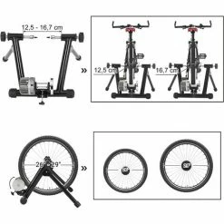 SONGMICS Entraîneur De Vélo, Home Trainer Bicyclette, Entraînement à Domicile, Avec Roue De Réduction Du Bruit, Pliable, Support Pour Vélo, Noir SBT02B - Noir -SONGMICS Soldes 45562378 4