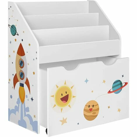 SONGMICS Étagère Pour Jouets, 3 Compartiments Bibliothèque Pour Enfants, Boîte à Jouets Mobile, Avec Roulettes, Multi-Usage, Pour Chambre D'enfant Et Salle De Jeux, Blanc GKR41WT - Blanc 3 SONGMICS Étagère Pour Jouets, 3 Compartiments Bibliothèque Pour Enfants, Boîte à Jouets Mobile, Avec Roulettes, Multi-Usage, Pour Chambre D'enfant Et Salle De Jeux, Blanc GKR41WT - Blanc