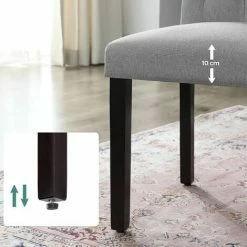 SONGMICS Lot De 2 Chaises De Salle à Manger, Sièges De Cuisine à Dossier Haut, Pieds En Bois Massif, Rembourrée, Tissu En Coton-Lin, Gris Clair LDC027G01 - Gris 10 SONGMICS Lot De 2 Chaises De Salle à Manger, Sièges De Cuisine à Dossier Haut, Pieds En Bois Massif, Rembourrée, Tissu En Coton-Lin, Gris Clair LDC027G01 - Gris -SONGMICS Soldes 45875383 4