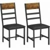 VASAGLE Chaises De Salle à Manger, Lot De 2, Siège De Cuisine, Assise Rembourrée, Cadre En Acier, Ergonomique, Style Industriel, Pour Salon, Cuisine, Marron Rustique Et Noir Par SONGMICS LDC095B01 - Marron Rustique Et Noir