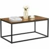 VASAGLE Table Basse Pour Salon, Avec Cadre En Acier, Facile à Assembler, 100 X 55 X 45 Cm, Style Industriel, Marron Rustique Et Noir Par SONGMICS LCT052B01 - Marron Rustique Et Noir -SONGMICS Soldes 47746394 1