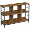VASAGLE Bibliothèque 6 Compartiments, Meuble De Rangement Ouvert, Étagère Livres Horizontale, Pour Bureau, Salon, Chambre, 120 X 33 X 80 Cm, Style Industriel, Marron Rustique Et Noir Par SONGMICS LLS104B01 - Marron Rustique Et Noir -SONGMICS Soldes 49344999 1