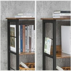 VASAGLE Bibliothèque 6 Compartiments, Meuble De Rangement Ouvert, Étagère Livres Horizontale, Pour Bureau, Salon, Chambre, 120 X 33 X 80 Cm, Style Industriel, Marron Rustique Et Noir Par SONGMICS LLS104B01 - Marron Rustique Et Noir -SONGMICS Soldes 49344999 4