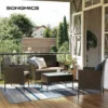 SONGMICS Salon De Jardin Extérieur, Ensemble De Mobilier, Surface Tressée En PE Résine, Table Et Chaises, Pour Terrasse, Jardin, Balcon, Marron Et Taupe GGF004K05 - Marron-Taupe 2 SONGMICS Salon De Jardin Extérieur, Ensemble De Mobilier, Surface Tressée En PE Résine, Table Et Chaises, Pour Terrasse, Jardin, Balcon, Marron Et Taupe GGF004K05 - Marron-Taupe -SONGMICS Soldes 50828101 1