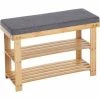 SONGMICS Banc à Chaussures En Bambou, Étagère à Chaussures à 2 Niveaux, Organisateur, Stable, Pour Entrée, Salon, Charge 150 Kg, 71 X 29 X 49 Cm, Couleur Boisée Et Gris LBS604N01 - Boisée Et Gris 1 SONGMICS Banc à Chaussures En Bambou, Étagère à Chaussures à 2 Niveaux, Organisateur, Stable, Pour Entrée, Salon, Charge 150 Kg, 71 X 29 X 49 Cm, Couleur Boisée Et Gris LBS604N01 - Boisée Et Gris -SONGMICS Soldes 50904746 1