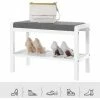 SONGMICS Banc à Chaussures En Bambou Avec Coussin D'assise Et 2 étagères Pour Salon, Chambre, Couloir, Couloir, Couloir, Couloir 60 X 43 X 32 Cm,LBS65WN - Blanc Et Gris 2 SONGMICS Banc à Chaussures En Bambou Avec Coussin D'assise Et 2 étagères Pour Salon, Chambre, Couloir, Couloir, Couloir, Couloir 60 X 43 X 32 Cm,LBS65WN - Blanc Et Gris -SONGMICS Soldes 51279237 1