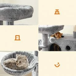 FEANDREA Arbre à Chat, Tour De Jeux, Grand, Doux, Gris Bleuâtre Par SONGMICS PCT162W01 - Gris Bleuâtre -SONGMICS Soldes 51279363 3