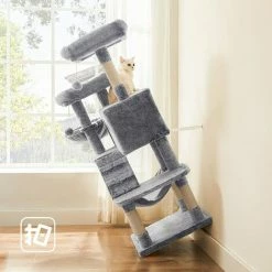 FEANDREA Arbre à Chat, Tour De Jeux, Grand, Doux, Gris Bleuâtre Par SONGMICS PCT162W01 - Gris Bleuâtre -SONGMICS Soldes 51279363 4