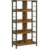 VASAGLE Bibliothèque 8 Ompartiments, Étagère Livres, Meuble De Rangement Ouvert, Pour Bureau, Salon, Chambre, 80 X 33 X 149 Cm, Style Industriel, Marron Rustique Et Noir Par SONGMICS LLS105B01 - Marron Rustique Et Noir -SONGMICS Soldes 52531808 1