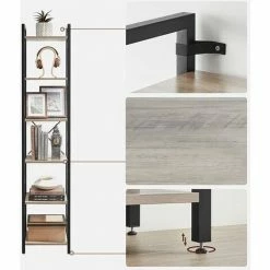 VASAGLE Bibliothèque 6 Niveaux, Étagère Livres, Meuble De Rangement Ouvert, Pour Bureau, Salon, Chambre, 40 X 30 X 187,5 Cm, Grège Et Noir Par SONGMICS LLS101B02 - Grège Et Noir -SONGMICS Soldes 52725876 4