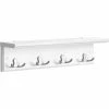 SONGMICS Portemanteau Mural Avec 4 Crochets Doubles En Métal, Étagère Suspendue, En Panneau MDF, Pour Chambre, Entrée, Salle De Bain, Cuisine, Salon, Blanc LHR42WT - Blanc -SONGMICS Soldes 53062682 1