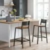 VASAGLE Tabourets De Bar, Lot De 2 Chaises Hautes, Sièges Cuisine, Salle à Manger, Bureau, Style Industriel, Marron Rustique Et Noir Par SONGMICS LBC070B01 - Marron Rustique Et Noir -SONGMICS Soldes 53275332 1
