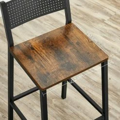 VASAGLE Tabourets De Bar, Lot De 2 Chaises Hautes, Sièges Cuisine, Salle à Manger, Bureau, Style Industriel, Marron Rustique Et Noir Par SONGMICS LBC070B01 - Marron Rustique Et Noir 10 VASAGLE Tabourets De Bar, Lot De 2 Chaises Hautes, Sièges Cuisine, Salle à Manger, Bureau, Style Industriel, Marron Rustique Et Noir Par SONGMICS LBC070B01 - Marron Rustique Et Noir -SONGMICS Soldes 53275332 4