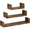 VASAGLE Étagère Murale, Lot De 3, Étagère Flottante, Support Mural Stable, Style Industriel, Décoration, Pour Salon, Chambre, Bureau, Marron Rustique Par SONGMICS LWS36BX - Marron Rustique -SONGMICS Soldes 53312125 1
