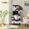 FEANDREA Arbre à Chat, Stable, 2 Niches, Hauteur 143 Cm, Gris Foncé Par SONGMICS PCT15GYZ - Gris Foncé -SONGMICS Soldes 53312290 1