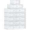 SONGMICS Boîtes à Chaussures, Lot De 18, Rangement Chaussures, Pliable, Pour Pointure Jusqu’à 46, Transparent Et Blanc LSP18MWT - Transparent Et Blanc -SONGMICS Soldes 53437682 1
