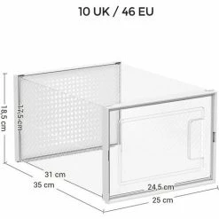 SONGMICS Boîtes à Chaussures, Lot De 18, Rangement Chaussures, Pliable, Pour Pointure Jusqu’à 46, Transparent Et Blanc LSP18MWT - Transparent Et Blanc -SONGMICS Soldes 53437682 5