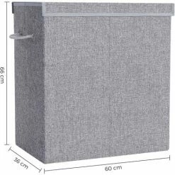 SONGMICS Panier à Linge De 142L, Corbeille à Linge En Tissu De Lin, Séparateur Des Vêtements Avec Couvercle Magnétique Et Poignées, Pliable, Sac Interne Amovible, Gris LCB02G - Gris 11 SONGMICS Panier à Linge De 142L, Corbeille à Linge En Tissu De Lin, Séparateur Des Vêtements Avec Couvercle Magnétique Et Poignées, Pliable, Sac Interne Amovible, Gris LCB02G - Gris -SONGMICS Soldes 53602107 5