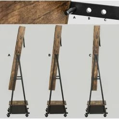 SONGMICS Miroir Sur Pied Avec Rangement, Armoire à Bijoux, Range-Bijoux, Psyche Miroir, Verouillable, Avec Tiroir, Étagère, Roulettes, Idée Cadeau, Marron Rustique Et Noir JJC004X01 - Marron Rustique Et Noir -SONGMICS Soldes 53602109 3