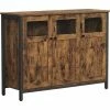 VASAGLE Meuble De Rangement, Buffet, Avec Placard 3 Portes, Pour Salle à Manger, Salon, Cuisine, Entrée, Cadre En Acier, Style Industriel, Marron Rustique Et Noir Par SONGMICS LSC099B01 - Marron Rustique Et Noir 2 VASAGLE Meuble De Rangement, Buffet, Avec Placard 3 Portes, Pour Salle à Manger, Salon, Cuisine, Entrée, Cadre En Acier, Style Industriel, Marron Rustique Et Noir Par SONGMICS LSC099B01 - Marron Rustique Et Noir -SONGMICS Soldes 53602113 1