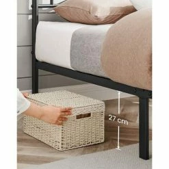 SONGMICS VASAGLE Lit 1 Personne En Métal, Cadre De Lit 1 Place, Pour Matelas De 90 Cm X 190 Cm, Lit D'Invité, Pour Adulte, Adolescent, Montage Facile, Noir RMB071B01 - Noir -SONGMICS Soldes 54026804 3