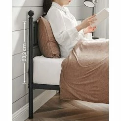SONGMICS VASAGLE Lit 1 Personne En Métal, Cadre De Lit 1 Place, Pour Matelas De 90 Cm X 190 Cm, Lit D'Invité, Pour Adulte, Adolescent, Montage Facile, Noir RMB071B01 - Noir -SONGMICS Soldes 54026804 4