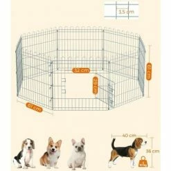SONGMICS FEANDREA Parc Pour Chien Pliable, Enclos Lapin, Animaux, Argent PPK001W01 - Argent -SONGMICS Soldes 54226525 5