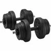 SONGMICS Kit Haltères Musculation, 20 Kg, Poids Réglable, Pour Hommes Et Femmes, Musculation, Prise De Masse, Fitness, 1 Paire, Noir SYL20HV1 - Noir -SONGMICS Soldes 54470519 1
