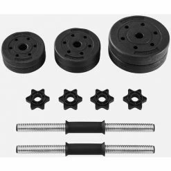 SONGMICS Kit Haltères Musculation, 20 Kg, Poids Réglable, Pour Hommes Et Femmes, Musculation, Prise De Masse, Fitness, 1 Paire, Noir SYL20HV1 - Noir -SONGMICS Soldes 54470519 2