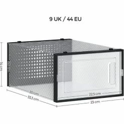 SONGMICS Boîtes à Chaussures, Lot De 18, Rangement Chaussures, Pliable, Pour Pointure Jusqu’à 44, Transparent Et Noir LSP18SBKV1 - Transparent Et Noir -SONGMICS Soldes 54470532 5