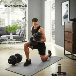 SONGMICS Lot De 2 Haltères Courts - Total 40 Kg - Pour Homme Et Femme - Pour Le Fitness, L'haltérophilie à La Maison - Noir - 50 X 26,5 X 26,5 Cm, SYL40HV1 - Noir -SONGMICS Soldes 54470535 2