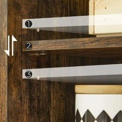 VASAGLE Meuble De Salle De Bain, Buffet, Armoire, Placard De Rangement Avec 3 Tiroirs, 2 étagères Intérieures Réglables En Hauteur, Pour Salon, Cuisine, Couloir, Marron Rustique Par SONGMICS BBK143X01 - Marron Rustique -SONGMICS Soldes 54701801 4