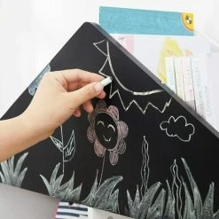 SONGMICS Meuble Enfant, Organisateur Jouets Et Livres, Étagère De Rangement Avec Tableau Noir, Avec Boîtes, étagères, Pour Chambre D'enfant, Salle De Jeux, Blanc, Noir, Orange Et Jaune GKR320W01 - Multicolore -SONGMICS Soldes 54701803 4