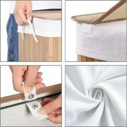 SONGMICS Panier à Linge Avec Couvercle, Corbeille à Linge Avec Sac Amovible, Avec Clip Et Poignées, Pliable, 100L, Pour Buanderie, Chambre, Couleur Boisée LCB071N02 - Couleur Boisée -SONGMICS Soldes 55067213 4