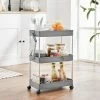 SONGMICS Desserte à Roulettes, Chariot De Rangement, Étagère Roulante, 3 Niveaux, Gain De Place, Pour Salle De Bain, Cuisine, Bureau, 40 X 22 X 60 Cm, Gris KSC009G01 - Gris -SONGMICS Soldes 55067215 1