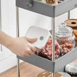 SONGMICS Desserte à Roulettes, Chariot De Rangement, Étagère Roulante, 3 Niveaux, Gain De Place, Pour Salle De Bain, Cuisine, Bureau, 40 X 22 X 60 Cm, Gris KSC009G01 - Gris 10 SONGMICS Desserte à Roulettes, Chariot De Rangement, Étagère Roulante, 3 Niveaux, Gain De Place, Pour Salle De Bain, Cuisine, Bureau, 40 X 22 X 60 Cm, Gris KSC009G01 - Gris -SONGMICS Soldes 55067215 4