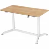 SONGMICS Table De Bureau Réglable En Hauteur Avec Pieds Réglables, Espace De Travail Réglable En Hauteur Pour Ordinateurs, Moniteurs Et Ordinateurs Portables Maserung Naturel, LAD08NW - Bois Et Blanc