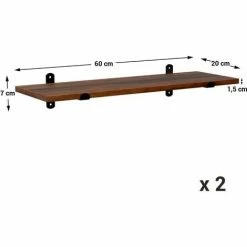 SONGMICS Étagères Murales Lot De 2, Étagères Flottantes, Décoratives, Style Rétro, Charge Max. 15 Kg/Unité, 60 X 20 X 7 Cm, MDF Marron Et Noir LWS04NB - Marron Et Noir 11 SONGMICS Étagères Murales Lot De 2, Étagères Flottantes, Décoratives, Style Rétro, Charge Max. 15 Kg/Unité, 60 X 20 X 7 Cm, MDF Marron Et Noir LWS04NB - Marron Et Noir -SONGMICS Soldes 55163758 5