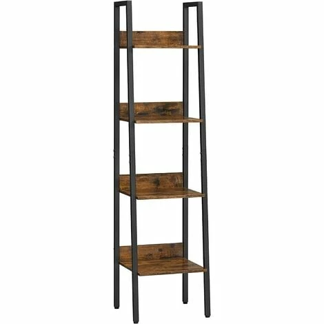 Étagère échelle, Bibliothèque à 4 Niveaux, Meuble De Rangement Sur Pied, Pour Salon, Chambre, Cuisine, Cadre En Acier, Facile à Assembler, Style Industriel, Marron Rustique Et Noir Par SONGMICS LLS108B01 - Marron Rustique Et Noir 3 Étagère échelle, Bibliothèque à 4 Niveaux, Meuble De Rangement Sur Pied, Pour Salon, Chambre, Cuisine, Cadre En Acier, Facile à Assembler, Style Industriel, Marron Rustique Et Noir Par SONGMICS LLS108B01 - Marron Rustique Et Noir