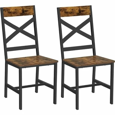 Chaises De Salle à Manger, Lot De 2, Sièges De Cuisine, Cadre En Acier, Ergonomique, Style Industriel, Pour Salon, Cuisine, Marron Rustique Et Noir Par SONGMICS LDC094B01 - Marron Rustique Et Noir 3 Chaises De Salle à Manger, Lot De 2, Sièges De Cuisine, Cadre En Acier, Ergonomique, Style Industriel, Pour Salon, Cuisine, Marron Rustique Et Noir Par SONGMICS LDC094B01 - Marron Rustique Et Noir