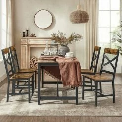 Chaises De Salle à Manger, Lot De 2, Sièges De Cuisine, Cadre En Acier, Ergonomique, Style Industriel, Pour Salon, Cuisine, Marron Rustique Et Noir Par SONGMICS LDC094B01 - Marron Rustique Et Noir 9 Chaises De Salle à Manger, Lot De 2, Sièges De Cuisine, Cadre En Acier, Ergonomique, Style Industriel, Pour Salon, Cuisine, Marron Rustique Et Noir Par SONGMICS LDC094B01 - Marron Rustique Et Noir -SONGMICS Soldes 55296666 3