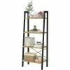 Meuble De Rangement, Étagère Échelle, Bibliothèque à 4 Niveaux, Cadre En Métal, Montage Facile, Pour Salon, Chambre, Cuisine, Marron Miel Et Noir Par SONGMICS LLS044B05 - Marron Miel Et Noir -SONGMICS Soldes 55297777 1