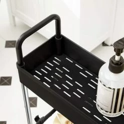 SONGMICS Chariot Fin, Étagère De Cuisine à 4 Niveaux, Chariot De Salle De Bain Pour Petit Espace, Avec Roulettes Et Poignées, 40 X 13,5 X 93 Cm, Noir KSC018B01 - Noir -SONGMICS Soldes 55314480 4